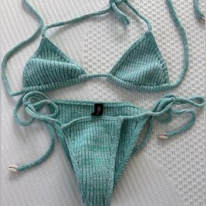 Indah Teal Crochet Bikini